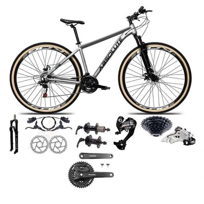 Bicicleta Aro 29 Absolute Nero 5 Câmbios 27v Shimano Altus Freios Hidráulicos Pneu Com Faixa - Cinza
