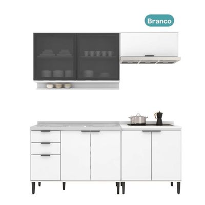 Armário De Cozinha Completa C Balcão Miami Belle Carraro Branco