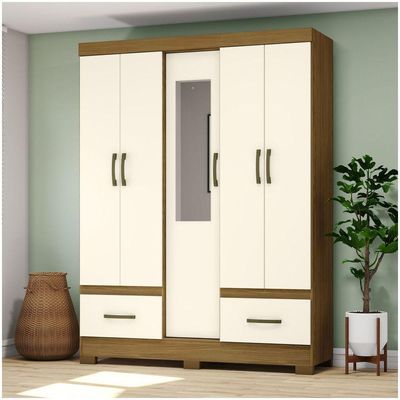 Guarda Roupa Casal 05 Portas 02 Gavetas Chale Briz