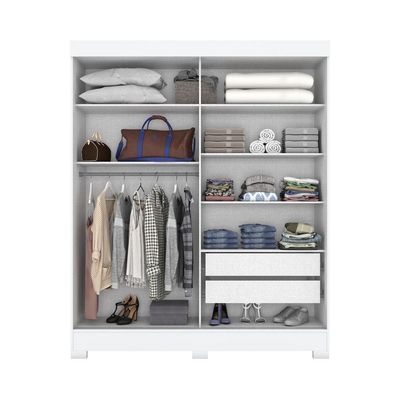 Guarda Roupa 02 Portas 02 Gavetas B66 Briz Branco