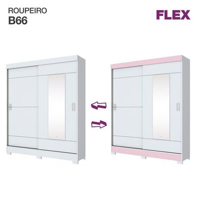 Guarda Roupa 02 Portas 02 Gavetas B66 Briz Branco