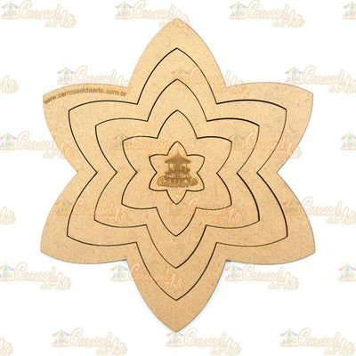 Gabarito Estrela Flor Mdf G007