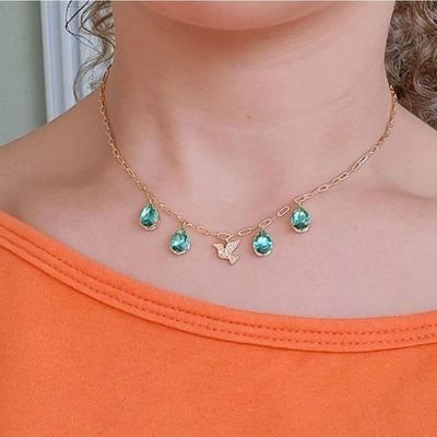 Chocker Gota +pingente Espirito Santo Banhado A Ouro 18k