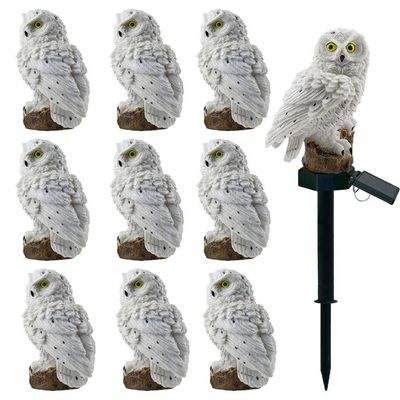 Coruja Luminaria Solar Luz Led Decorativa Kit 10 Uni Iluminaçao Casa Jardim Quintal Enfeite Luminoso