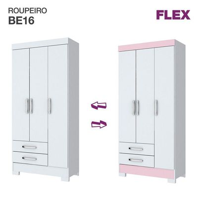 Guarda-roupa Solteiro 03 Portas 02 Gavetas Sensi Briz