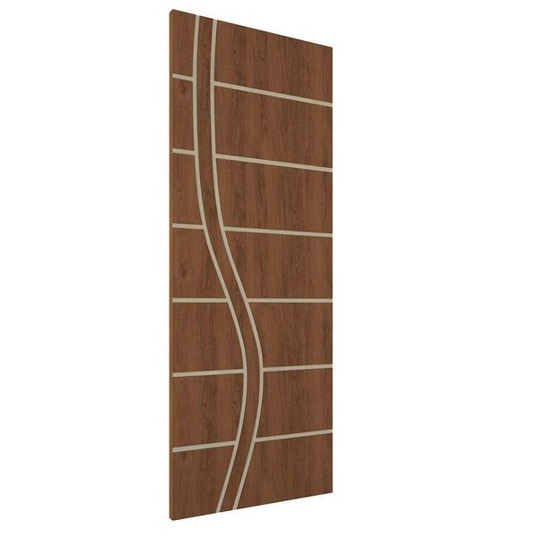Kit 4 Portas De Madeira Frisada U.v 210cm X 90cm - R70ss Imbuia