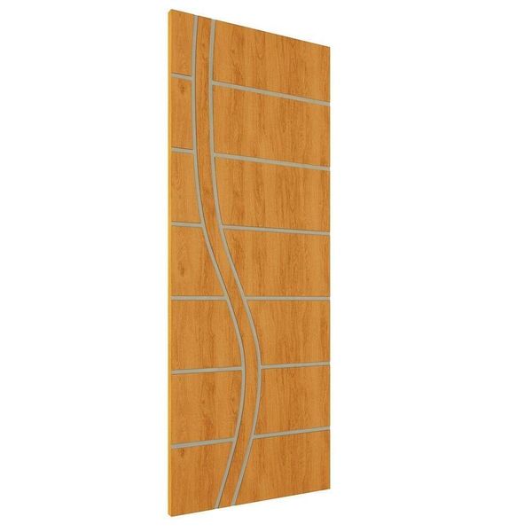Kit 4 Portas De Madeira Frisada U.v 210cm X 80cm - R70ss Cerejeira