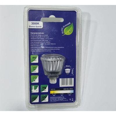 Lâmpada Power Led Mini Dicróica Mr11 3w 12v 3000k