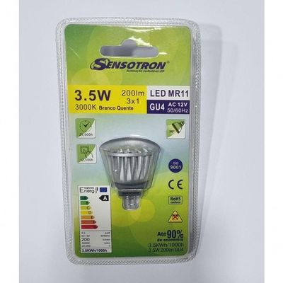 Lâmpada Power Led Mini Dicróica Mr11 3w 12v 3000k