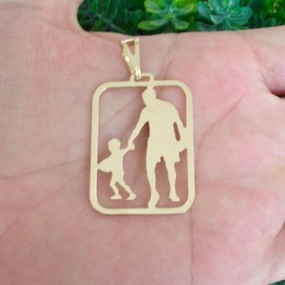 Pingente Masculino Pai e Filho Banhado a Ouro 18k