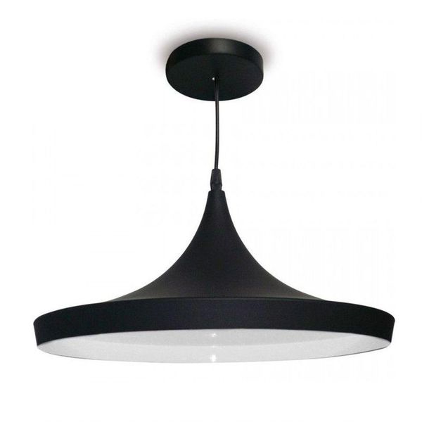 Pendente Alumínio 1xe27 Preto Chapéu Chines Blumenau