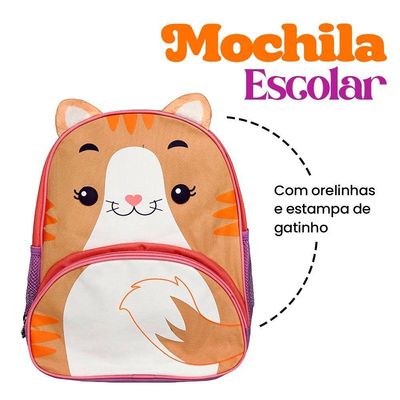 Mochila Infantil Com Alças - Gato