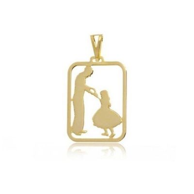Pingente Masculino Pai E Filha Banhado A Ouro 18k