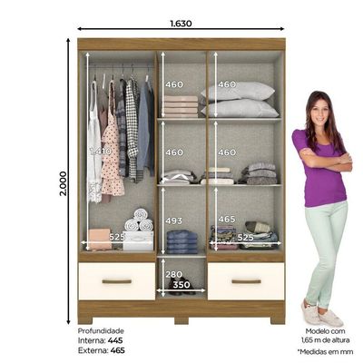 Guarda Roupa Solteiro 05 Portas 02 Gavetas B60 Briz