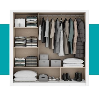 Guarda Roupa Casal 3 Portas Doha Carraro Ripado Branco Com Freijó