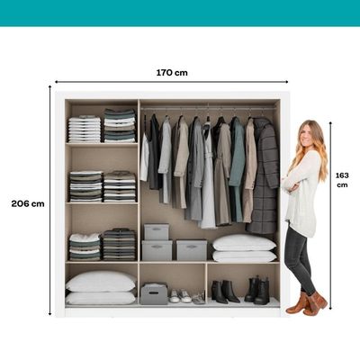 Guarda Roupa Casal 3 Portas Doha Carraro Ripado Branco Com Freijó
