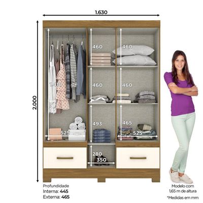 Guarda Roupa Solteiro 05 Portas 02 Gavetas B60 Briz