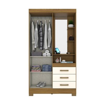 Guarda Roupa 02 Portas 03 Gavetas B64 Briz Nature