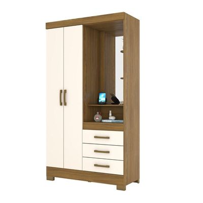 Guarda Roupa 02 Portas 03 Gavetas B64 Briz Nature