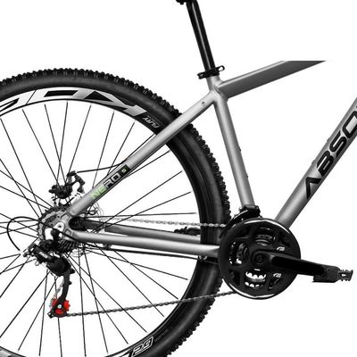 Bicicleta Aro 29 Absolute Nero 5 Alumínio 2x9 18v K7 Freios Hidráulicos Garfo Com Trava - Cinza