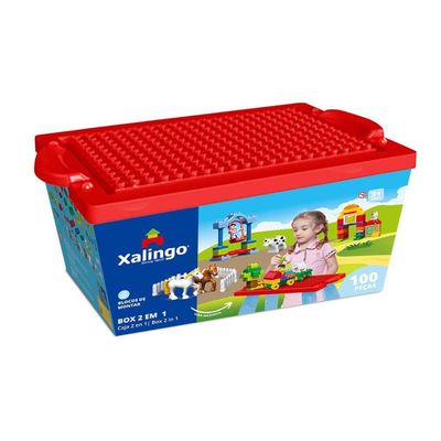 Bloco De Montar Grande Box 2 Em 1 100 Peças Xalingo