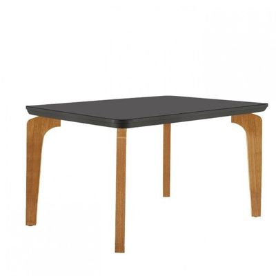 Conjunto Mesa Liz 120cm Com Vidro 4 Cadeiras Athenas Mod... Vel. Marrom Grafite Imbuia Serig. Grafit