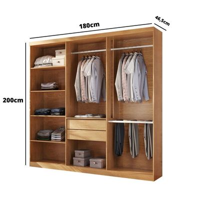 Closet Casal Hera 2 Gavetas 5 Prateleiras Mdf Rufato Imbuia