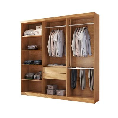 Closet Casal Hera 2 Gavetas 5 Prateleiras Mdf Rufato Imbuia