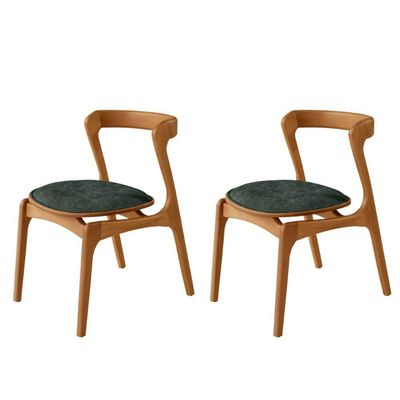 Conjunto Com 2 Cadeiras Madeira Solaris Moderna Mobilia Jade