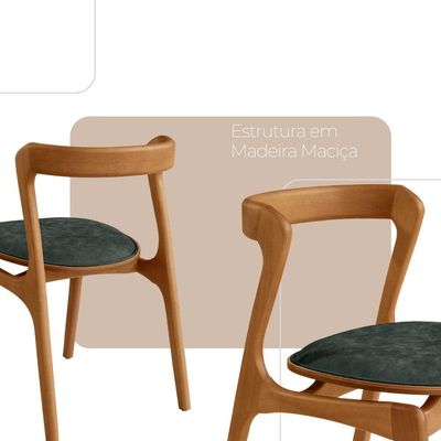 Conjunto Com 2 Cadeiras Madeira Solaris Moderna Mobilia Jade