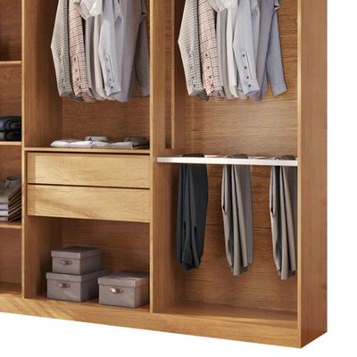 Closet Casal Hera 2 Gavetas 5 Prateleiras Mdf Rufato Imbuia