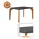 Conjunto Mesa Liz 120cm Com Vidro 4 Cadeiras Athenas Moderna Grafite Imbuia Serig. Grafite