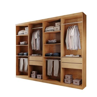 Closet Solteiro Hera Premium 4 Gavetas 8 Prateleiras Rufato Imbuia