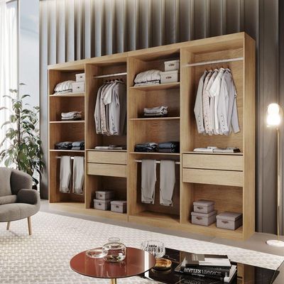 Closet Solteiro Hera Premium 4 Gavetas 8 Prateleiras Rufato Imbuia