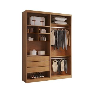 Closet Solteiro Fenix Com 3 Gavetas E 8 Prateleiras Rufato Imbuia
