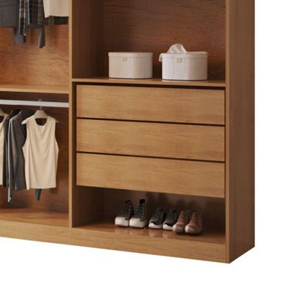 Closet Solteiro Fenix Com 3 Gavetas E 8 Prateleiras Rufato Imbuia