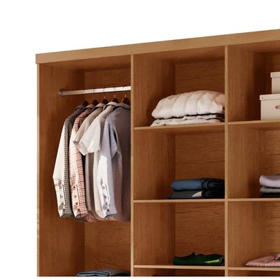 Closet Casal Hera Gold 4 Gavetas 8 Prateleiras Mdf Rufato Imbuia