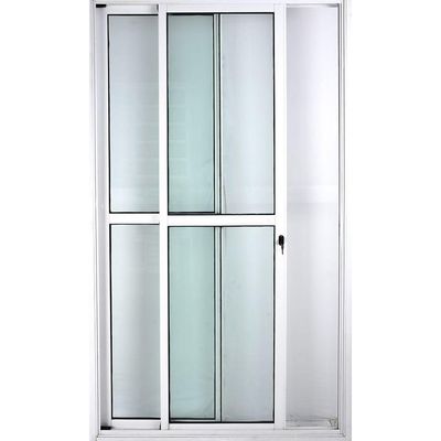 Porta De Alumínio De Correr 2 Folhas 25 c/Chave Branco