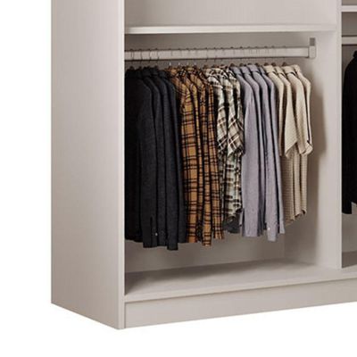 Guarda Roupa Closet Light Com 3 Prateleiras Moderna Branco