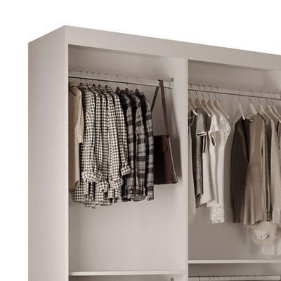 Guarda Roupa Closet Light Com 3 Prateleiras Moderna Branco