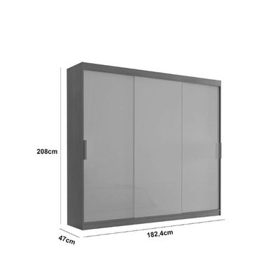 Guarda Roupa Vitor Em Mdf 3 Portas E 6 Cabideiros Moderna Naturalle