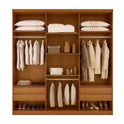 Guarda Roupa Casal Boston 6 Portas Com Pés Moderna Imbuia/off White