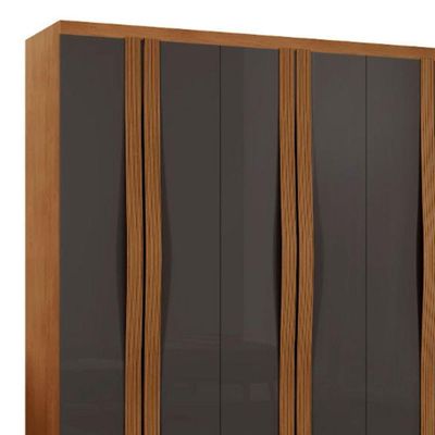Guarda Roupa Casal Dunas Com 8 Portas E 4 Gavetas Moderna Naturalle Grafite
