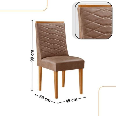 Mesa De Jantar Diane 120cm Tampo Mdf Lam 4 Cade Eloise Moderna Tork Naturale Off White
