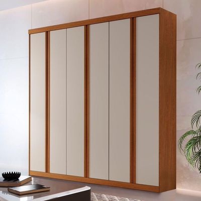 Guarda Roupa Casal Boston 6 Portas 4 Gavetas Moderna Imbuia/off White