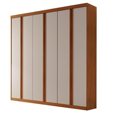 Guarda Roupa Casal Boston 6 Portas 4 Gavetas Moderna Imbuia/off White