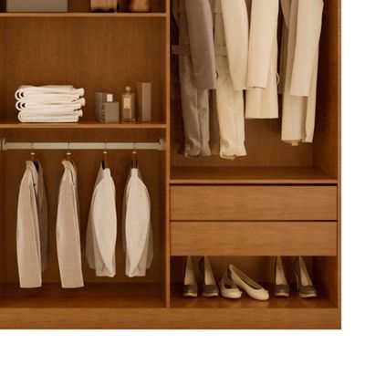 Guarda Roupa Casal Boston 6 Portas 4 Gavetas Moderna Imbuia/off White