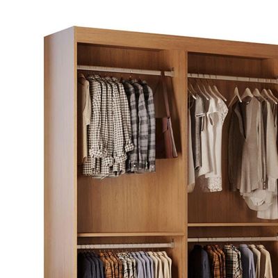 Guarda Roupa Closet Light Com 3 Prateleiras Moderna Imbuia