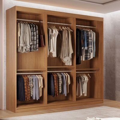 Guarda Roupa Closet Light Com 3 Prateleiras Moderna Imbuia