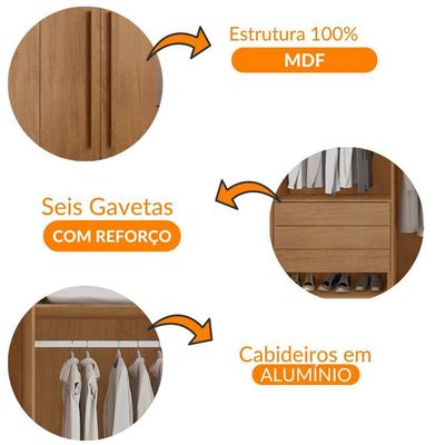 Guarda Roupa Casal Maya 6 Portas E 6 Gavetas Rufato Imbuia/imbuia/imbuia